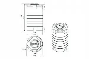 Пластиковая емкость ЭкоПром T 500 (Черный) 2